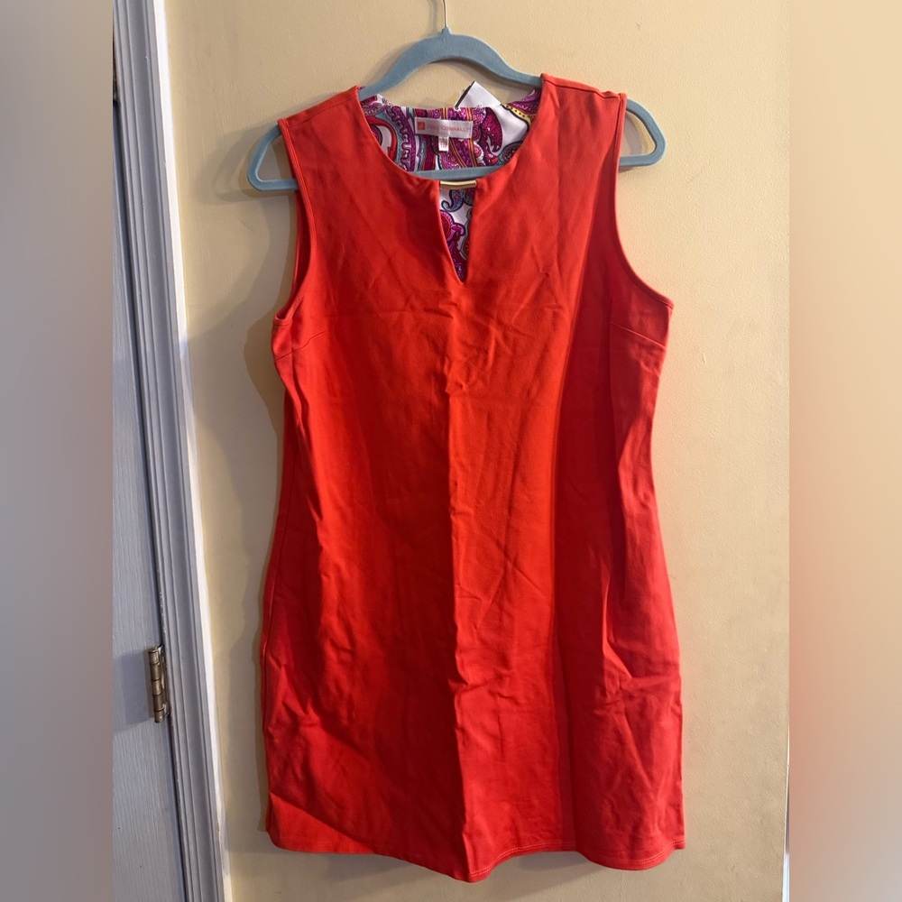 Jude Connally Orange Ponte knit dress, Large